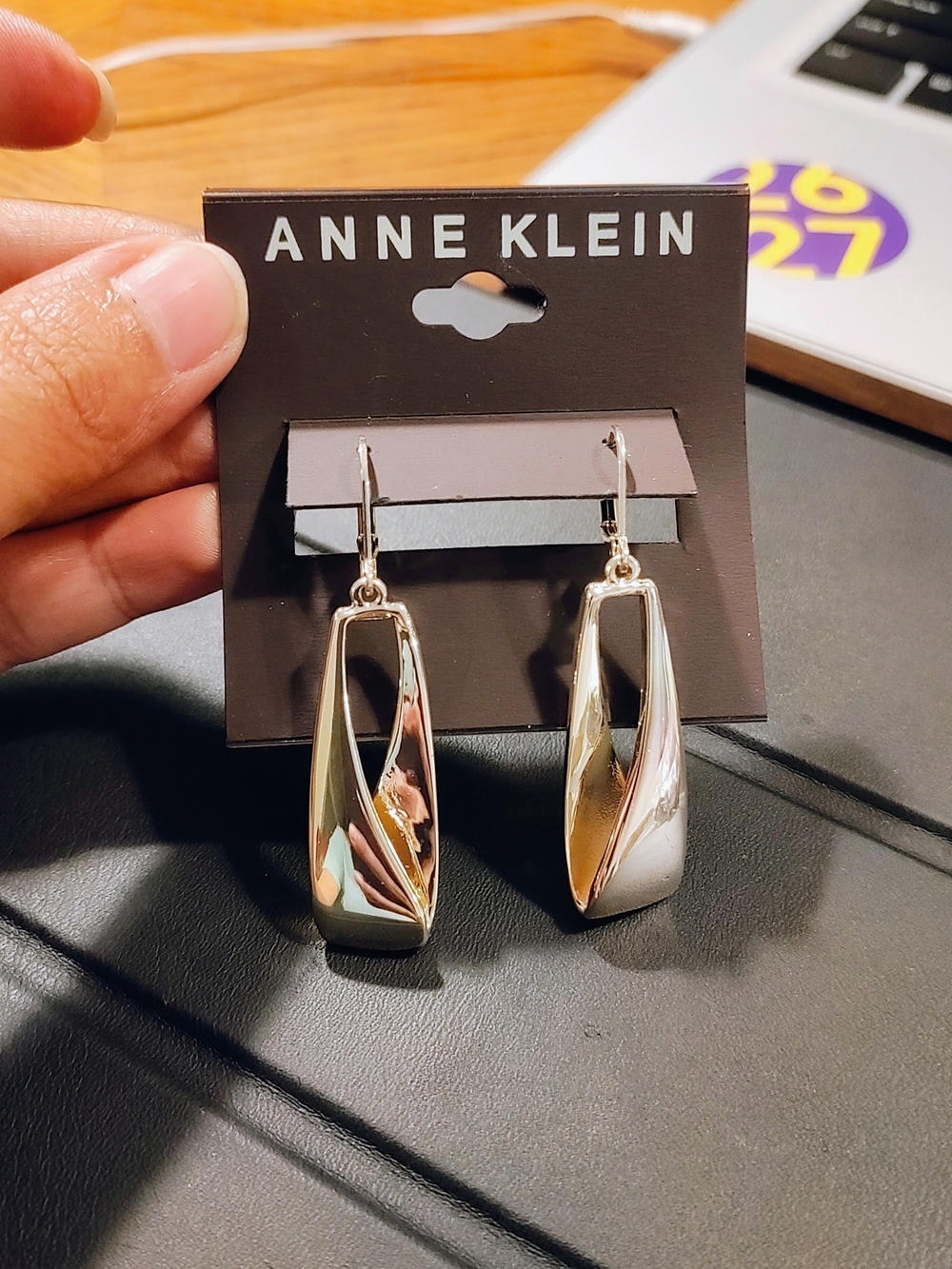 Anne Klein Two-Tone Sculpted Drop Earrings